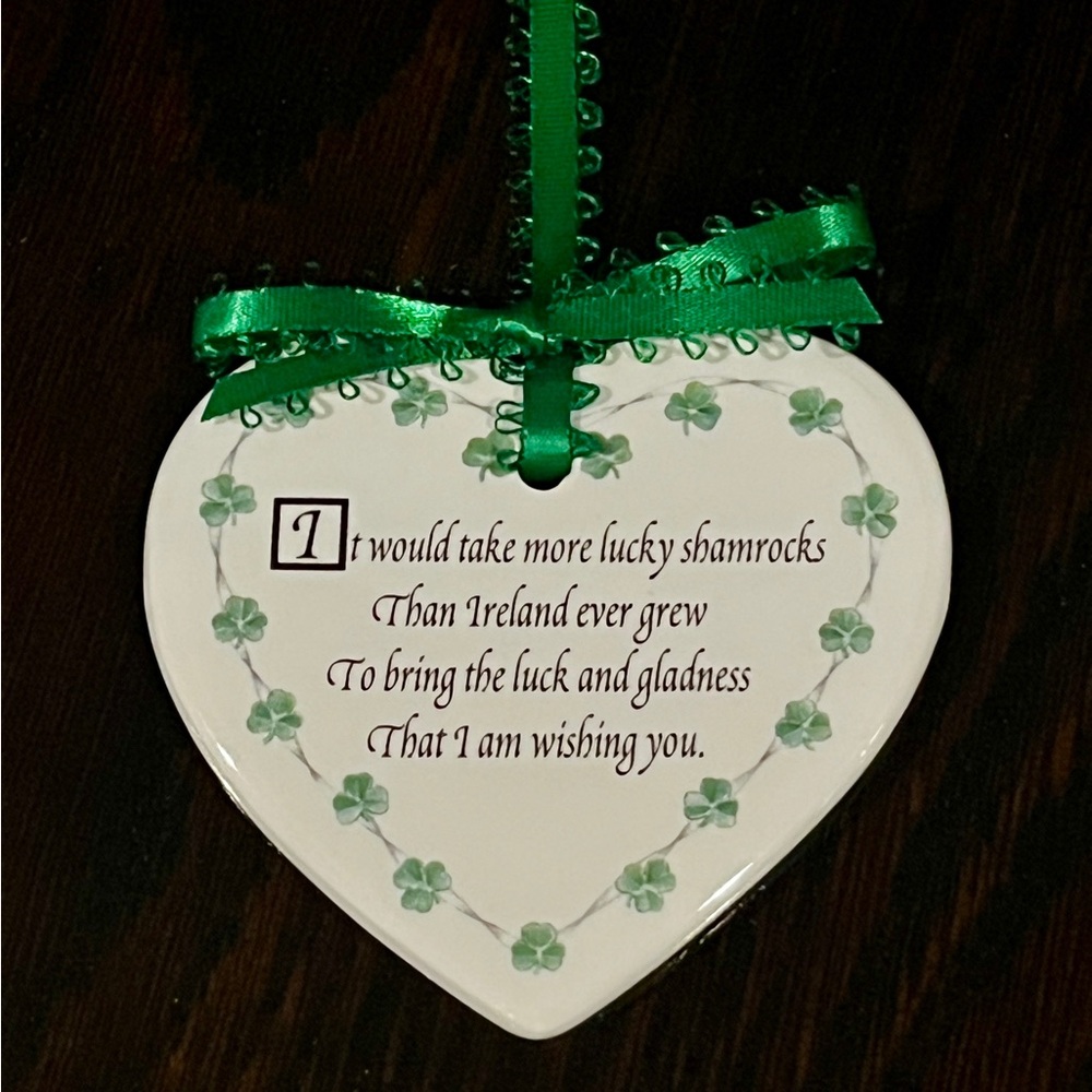 Heart-shaped Porcelain Ornament